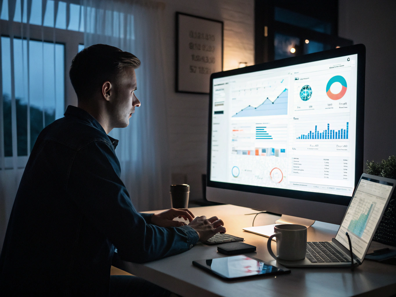 Professional checking digital engagement on a laptop